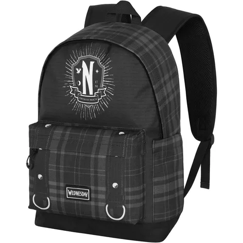 Wednesday Chains-Plus HS Rucksack, Schwarz, 23 L - Tagesrucksäcke mit strapazierfähigem Ripstop-Material, flüssigkeitsabweisend und atmungsaktiv, ideal für Alltag und Reisen.