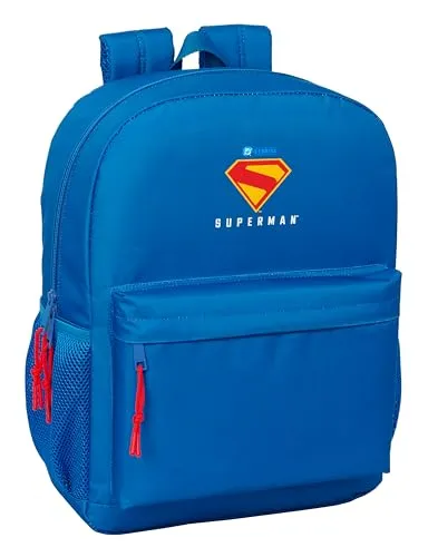Safta Superman Schulrucksack - Rucksack für Kinder, anpassbar an Kinderwagen, ergonomisch und komfortabel mit gepolstertem Rücken und Schulterpolstern, ideal für Schule und Freizeit.