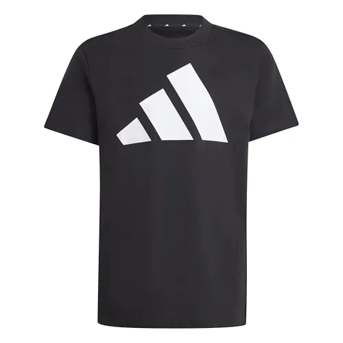 adidas Unisex Kids Essentials Big Logo T-Shirt, Black/White, 7-8 Years