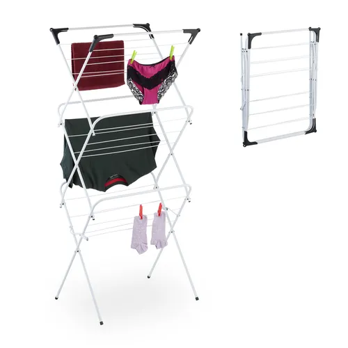 Wäscheständer Wäscheturm klappbar in schwarz von Relaxdays