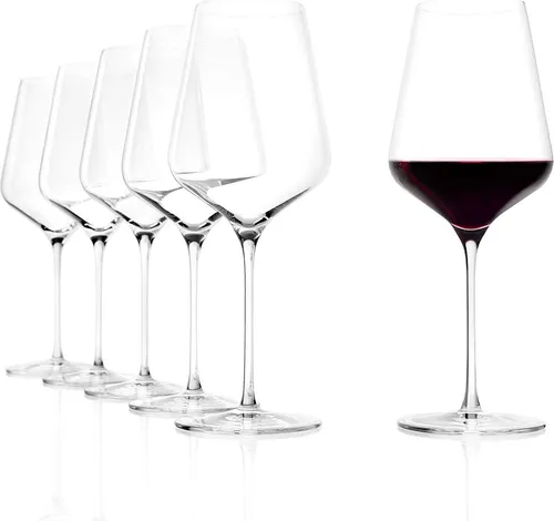 Stölzle Lausitz Bordeaux Glas Starlight 6er-Set - Rotweingläser mit 675ml Fassungsvermögen, extra dünn für optimale Geschmacksentfaltung, spülmaschinenfest und ideal für besondere Anlässe.