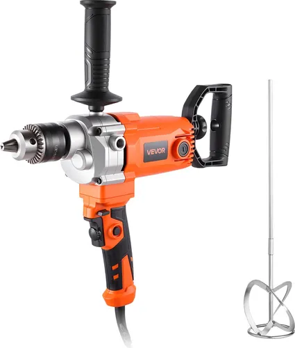 VEVOR elektrische Bohrmaschine 1200 W mit Mixer - Bohrmaschinen für Heimwerker, vielseitig zum Bohren und Mischen, mit 360° drehbarem D-Griff für maximalen Komfort und Kontrolle.
