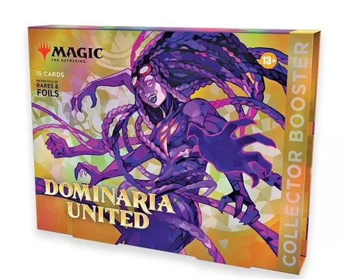 Magic: The Gathering Dominaria United Collector Booster Omega - Tauche ein in die Welt von Dominaria United mit diesem Collector Booster Omega! Enthält 15 hochwertige Karten, darunter exklusive Foils und alternative Artworks für das ultimative Spielerlebnis.