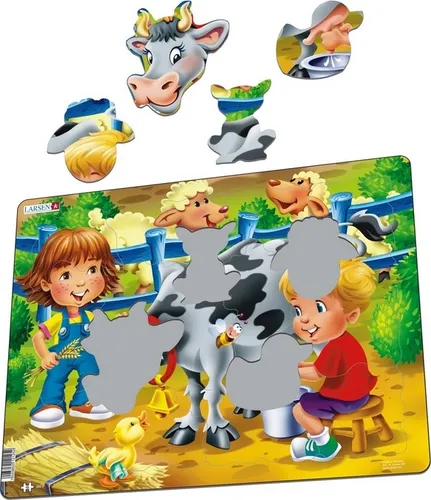 Larsen Rahmenpuzzle - Tiere auf dem Bauernhof - 18 Teile