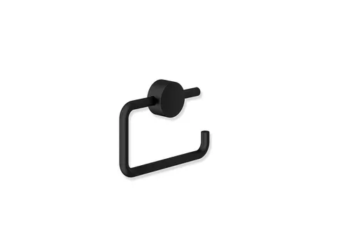 HEWI WC Papierhalter - U-förmig, klappbar, schwarz matt - Toilettenpapierhalter in modernem Design, klappbar für einfache Handhabung, inklusive Klebeset für einfache Montage auf Fliesen.