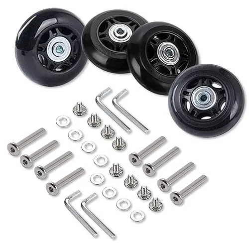 4pcs (68*24mm) Ersatz Rollen für Koffer Gummi Rollen Räder Ersatz Wheels Rad für Trolley Samsonite Hartschalenkoffer Rollen mit kugellager Ersatzteile Reparatur Set