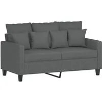 vidaXL 2-Sitzer Sofa Dunkelgrau - Sofas & Couches – Bequemes Loungesofa mit robustem Metallgestell und atmungsaktivem Stoff für entspanntes Sitzen und stilvolles Wohnen.