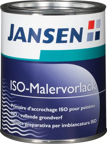 Jansen ISO Malervorlack weiß 750ml - Hochwertiger Malervorlack in Weiß, ideal für ein perfektes Finish und hervorragende Haftung auf verschiedenen Untergründen.