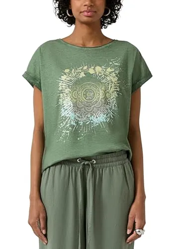 QS Damen T-Shirt 2175261 Green M von QS