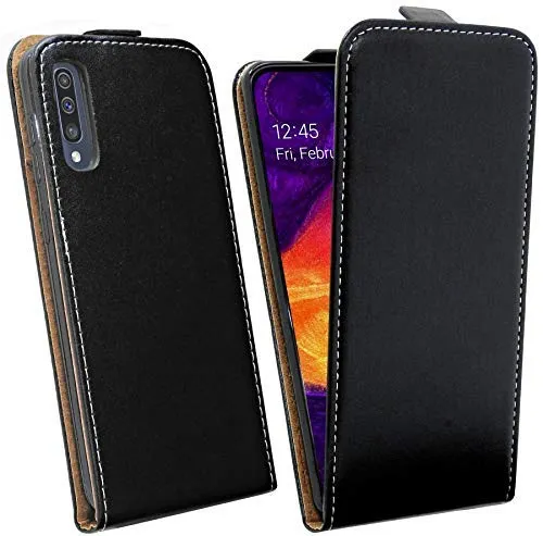 cofi1453® Flip Case kompatibel mit Samsung Galaxy A50 (A505F) Handy Tasche vertikal aufklappbar Schutzhülle Klapp Hülle Schwarz