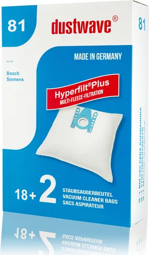 Sparpack - 20 Staubsaugerbeutel passend für Siemens VSQ4GP1264 Q 4.0 green power allergy / dustwave® Markenstaubbeutel /  Germany + inkl. 2 Microfilter