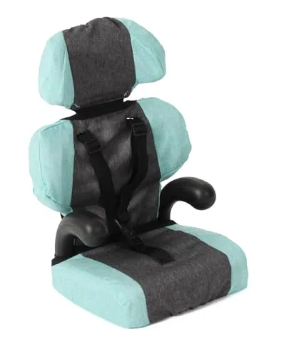 CHIC2000 Puppen Autositz grau für Puppen bis 48 cm - Puppenzubehör mit Sicherheitsgurtsystem und weich gepolstertem Sitz – ideal für kleine Puppeneltern ab 3 Jahren.