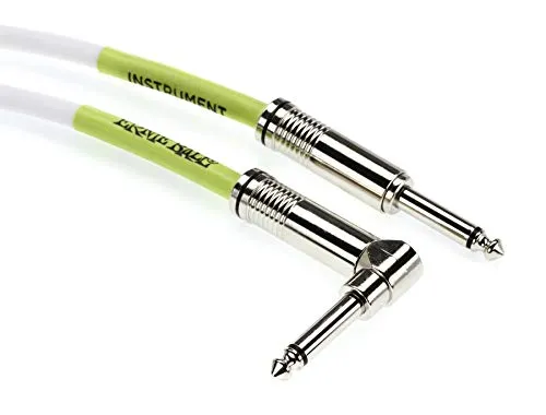 Ernie Ball Instrumentenkabel 6,1 m, gerade/gewinkelt, Weiß - HiFi-Kabel mit 99,99 % sauerstofffreiem Kupfer für korrosionsbeständigen, transparenten Klang und doppelter Abschirmung für maximale Strapazierfähigkeit.