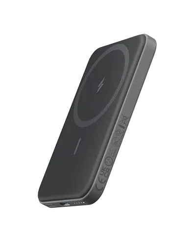 Anker 621 Magnetic Battery (MagGo) 5000mAh - Externer Handyakku mit MiniCell-Technologie für kompaktes Design und starke Magneten, ideal für iPhone 12/13, perfekt für kabelloses Laden unterwegs.