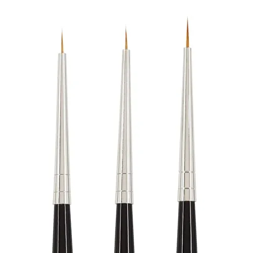 VBS Pinsel-Set Kolinsky-Rotmarder 3er-Set 3 Stk Echthaar Holz Metall Künstlerpinsel Malpinsel Feinmalerei