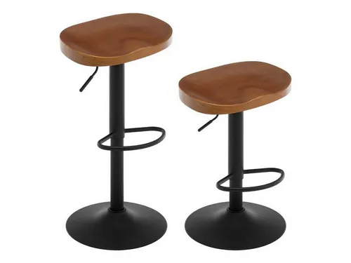 WOLTU 2 x Barhocker mit Sattelsitz und Fußstütze, Braun in braun von WOLTU
