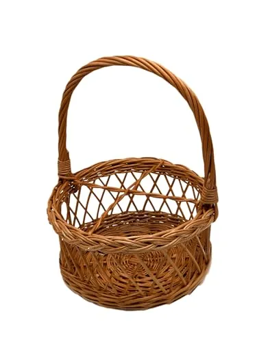 MyBer® Weidenkorb Flaschenkorb – Handgefertigter Korb aus 100% natürlicher Weide - Einkaufskörbe – Stabiler Flaschenkorb für 4 Flaschen, ideal als Geschenk und nachhaltige Dekoration aus Handarbeit.