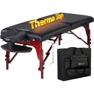 Master-Massage Massageliege Fairlane, schwarz, beheizbar, klappbar, höhenverstellbar, 71cm breit