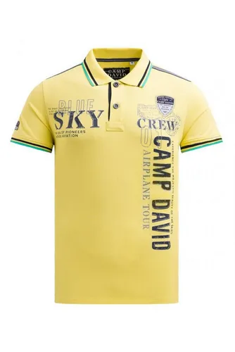 CAMP DAVID Poloshirt für Herren, Gr. XXXL, gelb - Herren-Shirts aus 100% Baumwolle mit plakativen Aviation-Artworks, atmungsaktiv und ideal für einen lässigen Look. Perfekt für jede Gelegenheit!