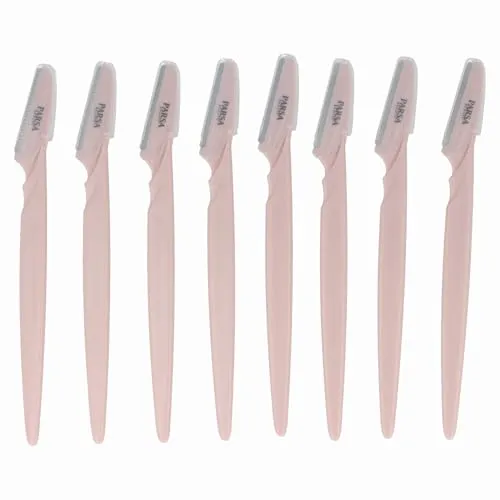 PARSA Beauty Augenbrauentrimmer Set, Grau, Präzises Formen & Entfernen Feiner Härchen, 8 Stück