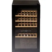 Wolkenstein WTS49DW Weintemperierschrank - Weinkühlschrank für 49 Flaschen, mit 2 Temperaturzonen und eleganter schwarzer Optik für perfekten Weingenuss.