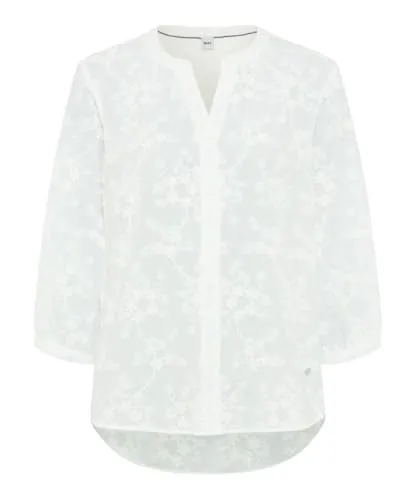 BRAX Damen Style Velia Cotton Embroidery Bluse – Elegante 3D Stickerei - Stilvolle Bluse mit 3/4-Ärmeln, ideal für besondere Anlässe. Hochwertige Baumwolle sorgt für ein angenehmes Tragegefühl.