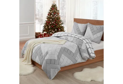 Buymax Biber Bettwäsche 3-teilig 200x220 cm grau in grau von Buymax