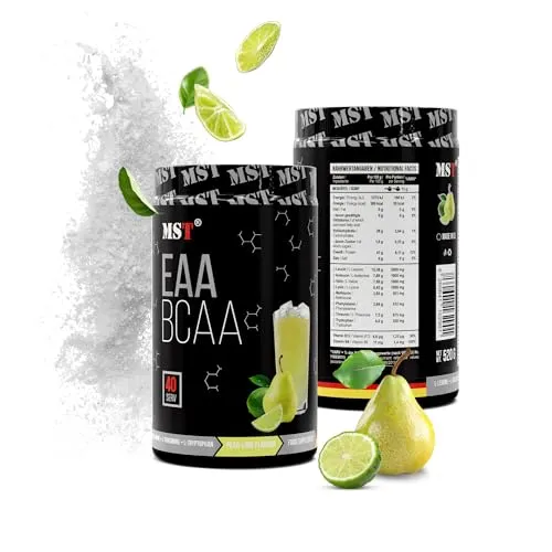 MST BCAA&EAA ZERO 520g | Vegan Aminosäuren-Pulver - Verzweigtkettige Aminosäuren (BCAA) für optimale Regeneration – 7,61 g essentielle Aminosäuren pro Portion, unterstützt Muskelaufbau und schnelle Erholung nach dem Training.