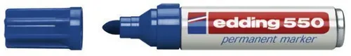 Edding Permanentmarker 550, blau - 10 Stück - Permanent-Marker mit geruchsarmer Tinte, wisch- und wasserfest, ideal zum Beschriften und Kennzeichnen auf fast allen Materialien. Made in Germany.