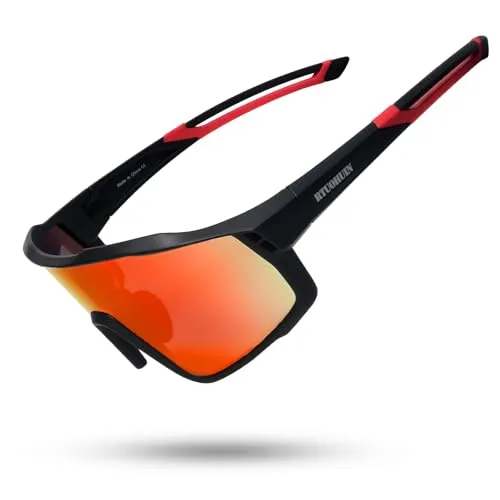 RTUOHUIN Polarisiert Fahrradbrille UV400-Schutz Sport Sonnenbrille TR90 Flexiblem Rahmen Hochwertig Schnelle Schutzbrille für Kinder Herren und Damen