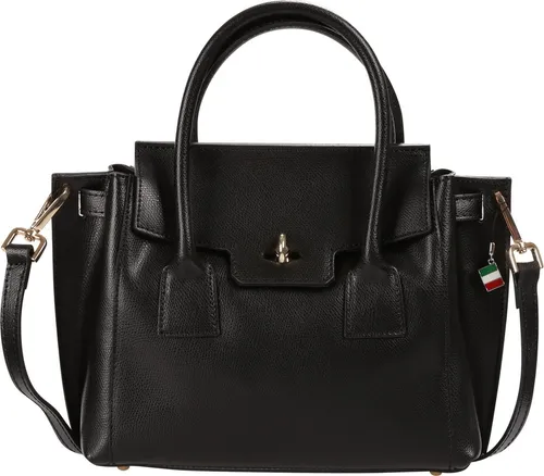 FLORENCE Handtasche Florence Damen Handtasche Leder Tasche (Handtasche), Damen Handtasche Leder, schwarz ca. 30cm x ca. 22cm hoch