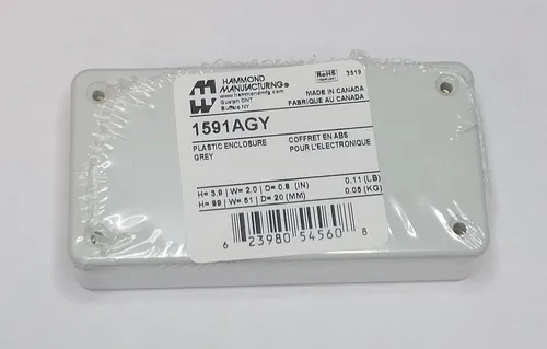 Hammond 1591AGY ABS Kunststoff-Gehäuse 100x50x25 grau IP54 UL94V-0