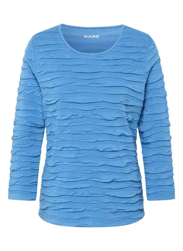 3/4-Arm-Shirt RABE Damen, hellblau - Bequemes 3/4-Arm-Shirt aus Rippware mit Strukturmuster für Damen. Ideal für Alltag und Freizeit, taillenbedeckend und elastisch für hohen Tragekomfort.
