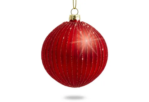 SIKORA Christbaumschmuck Highlights Rot 4er Set Christbaumkugeln aus Glas mit Verzierung, Besondere Weihnachtskugeln für ein sinnliches Weihnachtsfest