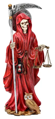 Figuren Shop GmbH Fantasy-Figur Santa Muerte Figur - rot - Dekofigur Dekoration