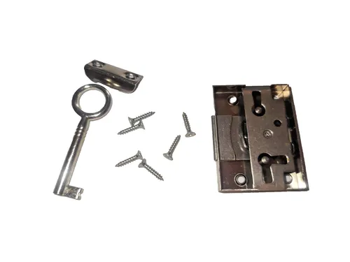 Möbelaufschraubschloss Möbelschloss Dorn 40 mm Eisen vernickelt gleichschließend