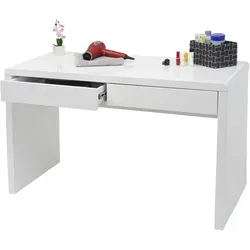 Schminktisch HWC-G51, Hochglanz Wei√ü 100x60cm - Sonstige Schlafzimmermöbel mit moderner Hochglanz-Optik und zwei praktischen Schubladen für optimale Kosmetikaufbewahrung – ideal für deine Beauty-Routine.