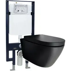 WC-Komplettpaket Bernstein 42 B-8030R Schwarz Matt mit Soft-Close-Sitz