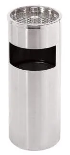 Standascher Papierkorb Ø 25 cm 61 cm hoch Edelstahl
