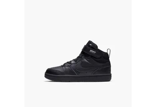 Nike Sportswear COURT BOROUGH MID 2 (PSV) Kinder Sneaker schwarz 30 EU - Sportlicher Sneaker für Kinder im Design des Air Force 1, mit praktischem Klettverschluss und runder Schuhspitze. Ideal für Basketball und den Alltag.