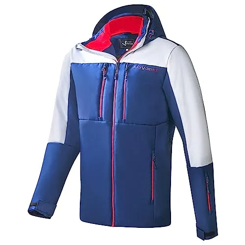 Black Crevice Herren Skijacke, 10.000mm Wassersäule, atmungsaktiv, blau/weiß, L