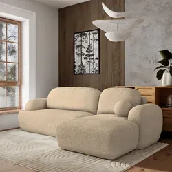 Masseno Ecksofa MODENZA N R-S mit Schlaffunktion - Ecksofa mit Bettkasten und Schlaffunktion, ideal für Gäste und platzsparend. Hochwertige Verarbeitung in Creme, perfektes Design für stilvolle Wohnzimmer.