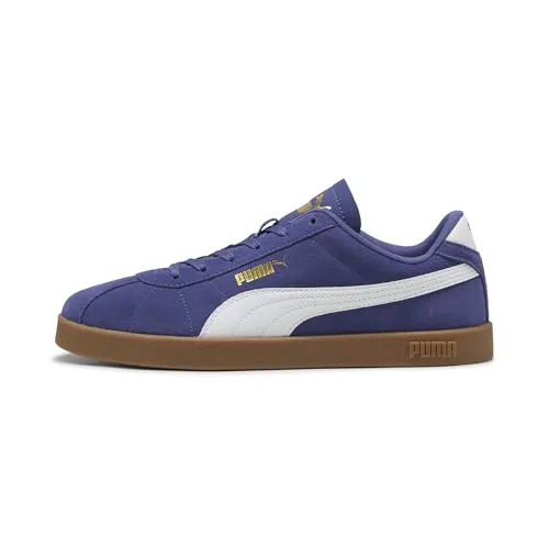 PUMA Unisex Club II Sneaker, Blue Crystal White-Gum, 44.5 EU - Herren-Outdoor-Fitnessschuhe mit beschichtetem Leder-Obermaterial und Fußball-inspirierten Nähten für optimalen Komfort und Stil.