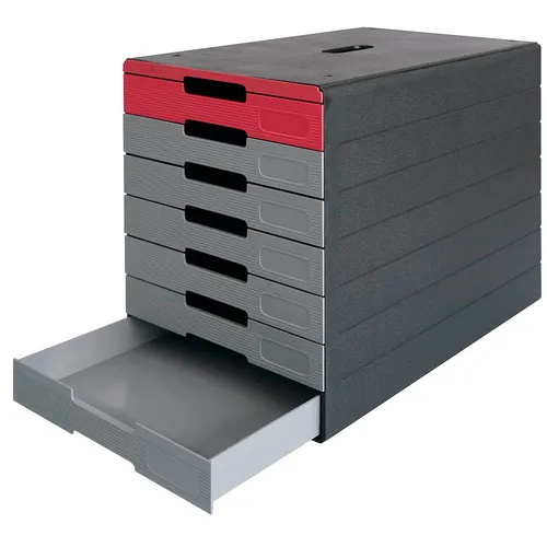 Durable Schubladenbox 776303, Idealbox Pro 7, A4 - Ablagesysteme mit 7 Schubladen, aus 80% Recyclingmaterial, stapelbar und mit Auszugssperre - ideal für eine umweltfreundliche Organisation.