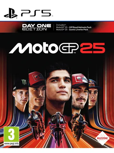 Milestone MotoGP 25 (Day One Edition) - PlayStation 5 Rennspiel - Erlebe die 2025 Saison mit unrealistischer Grafik und realistischen Rennthrills. Werde MotoGP™ Legende und forme deine Karriere mit einzigartigen Entscheidungen.