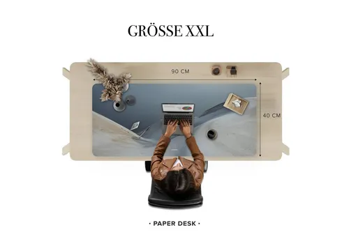 PAPER DESK Schreibtischunterlage XXL Mauspad Tischunterlage 90x40cm Desk Pad für Tastatur & Maus, (stilvolle Schreibtischmatte für Büro & Homeoffice, rutschfest & wasserabweisend, ultrasanfte Oberfläche)