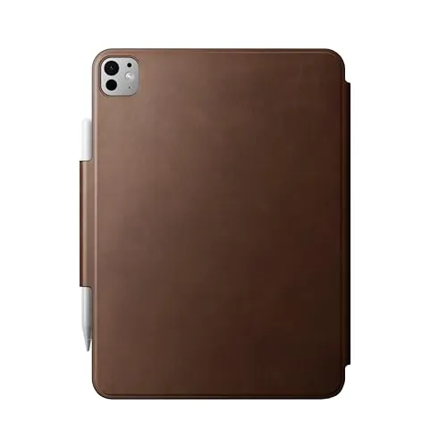 Nomad Moderne Leder Folio Hülle für iPad Pro 11 Zoll (2024/M4) - Braun - Tablet-PC-Zubehör mit hochwertigem Horween-Leder, das eine natürliche Patina entwickelt und perfekten Schutz sowie ein elegantes Design bietet.