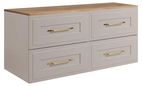 3E 3xE living.com Badezimmer-Unterschrank-Set, Kaschmir/Eiche Craft, 120 cm