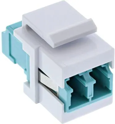 InLine LWL Keystone Snap-in Kupplung weiß, Duplex LC/LC, multimode, türkis, Keramik-Hülse (89988B)