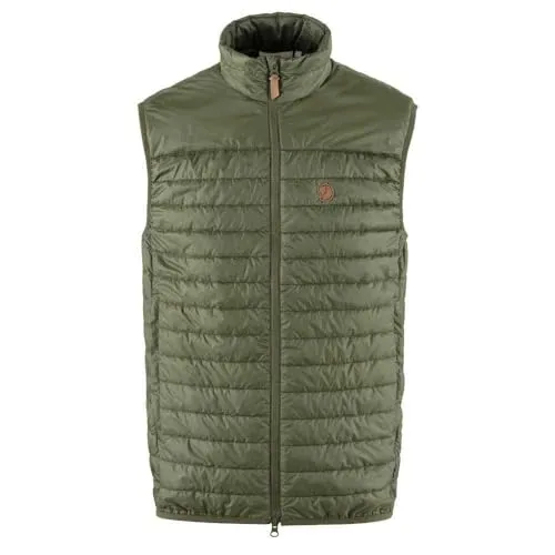 Fjällräven Abisko Padded Weste Men XL - Laurel Green - Funktionsjacke mit hochfunktioneller Kunstfaserfüllung, leicht und packbar, ideal für kalte Sommerabende oder Bergwanderungen. Enthält zwei praktische Taschen und bietet optimale Wärme ohne viel Platz im Gepäck.